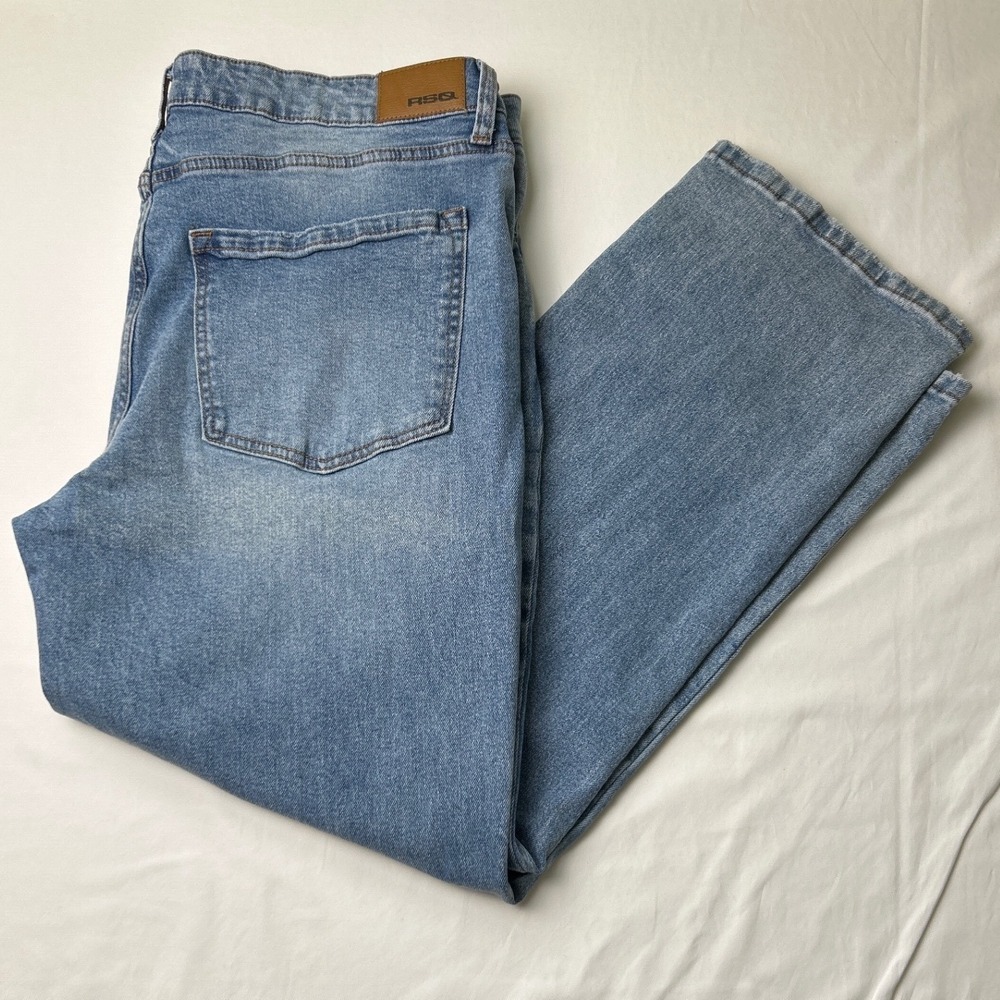 RSQ Mens Slim Straight Jeans Medium Wash Blue Size 38x30 Stretch Denim Classic